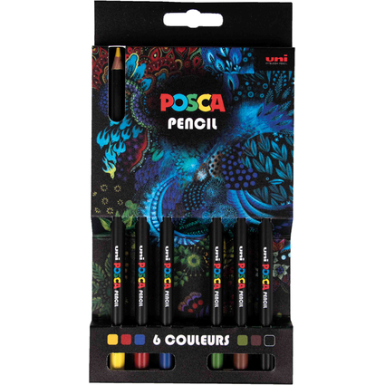 POSCA Crayons de couleur PENCIL KPE200, tui carton de 6