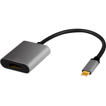 LogiLink Cble adaptateur USB-C - Displayport, noir/gris