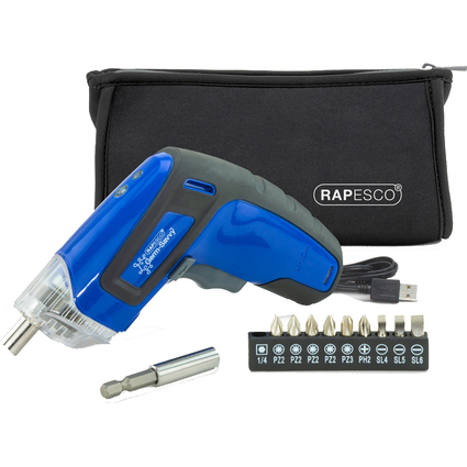 RAPESCO Visseuse sans fil, 3,6 V, antibactrien, bleu