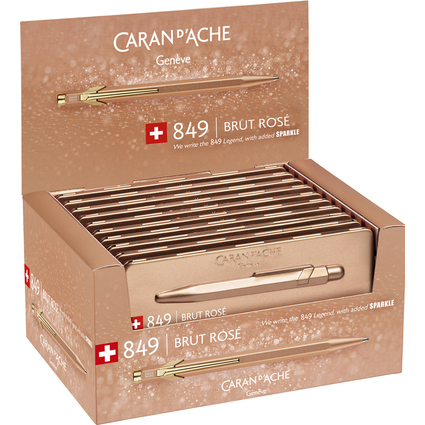 CARAN D'ACHE Stylo  bille 849 Brut Ros, en prsentoir