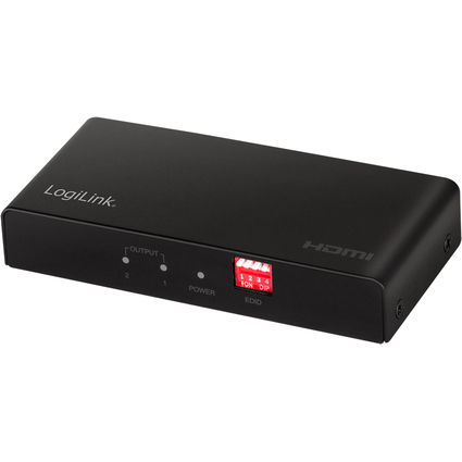 LogiLink Distributeur HDMI 4K/60 Hz Downscaler, 2 ports,noir