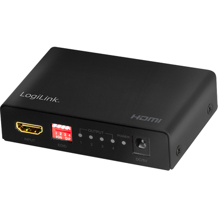 LogiLink Distributeur HDMI 4K/60 Hz Downscaler, EDID,4 ports