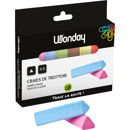 Wonday Craie de trottoir "marelle", tui carton de 8