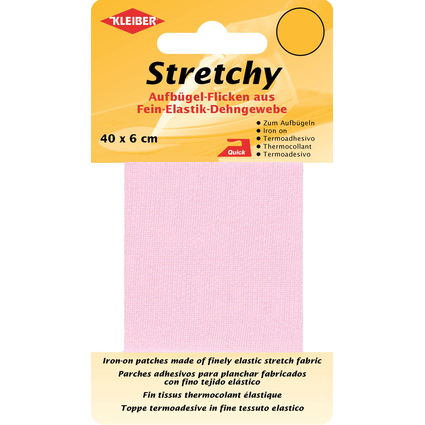 KLEIBER Patch thermocollant lastique, 400 x 60 mm, rose
