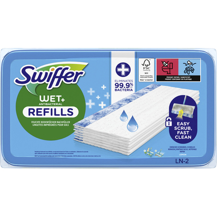 Swiffer Wet Recharge de serpillre humide antibactrienne