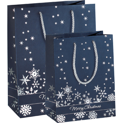 sigel Sac cadeau de Nol "Silver Snowflakes", grand