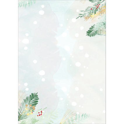 sigel Papier  motif de Nol "Christmas Forest Watercolor"