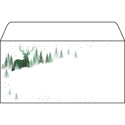 sigel Enveloppe  motif de Nol "Christmas Forest", 90 g/m2