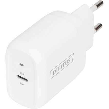 DIGITUS Chargeur secteur universel, USB-C, 20 W, blanc