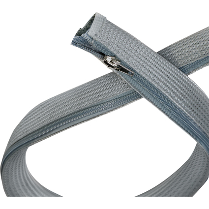 LogiLink Gaine pour cble avec fermeture zip, 1,0 m, gris