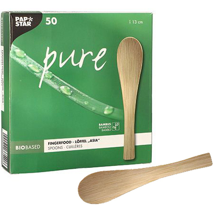 PAPSTAR Cuillre  finger food "pure", 130 mm, naturel