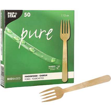 PAPSTAR Fourchette  finger food "pure", 120 mm, naturel