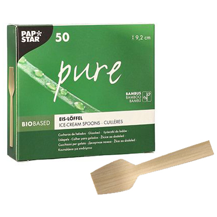 PAPSTAR Cuillre  glace "pure", longueur: 92 mm, par 50