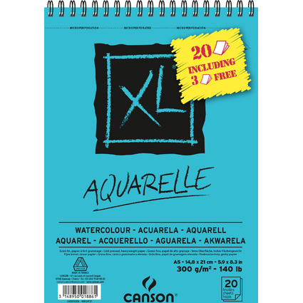 CANSON Bloc  croquis et tudes XL Aquarelle Promo, A5