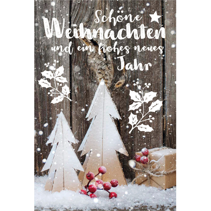 SUSY CARD Weihnachtskarte "Dekoration vor Zaun"