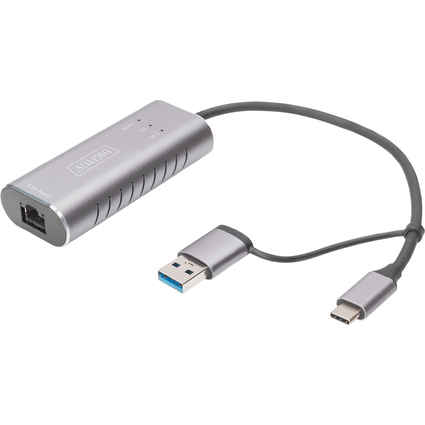 DIGITUS Adaptateur Gigabit Ethernet USB type-C, USB-C+USB A