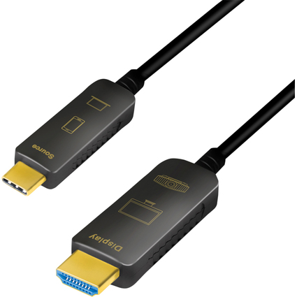 LogiLink Cble de fibre optique hybride USB-C AOC, 10 m