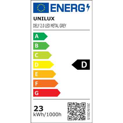 UNiLUX Lampadaire  LED DELY 2.0, dimmable, gris mtallis