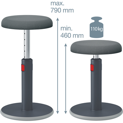 LEITZ Tabouret assis-debout Ergo Cosy Aktiv, gris