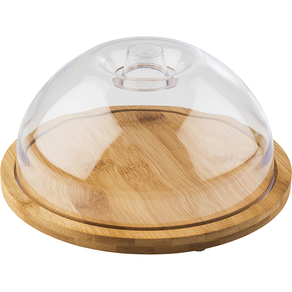 APS Plateau en bambou avec cloche, rond, diamtre: 205 mm