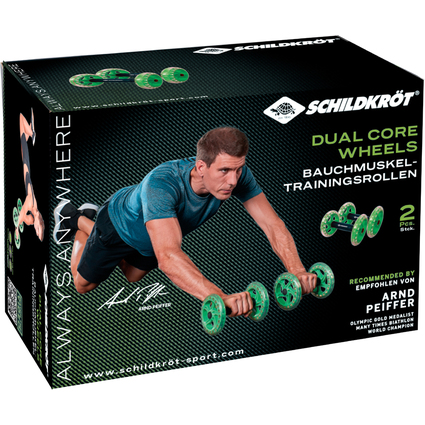 SCHILDKRT Roues abdominales Dual Core Wheels, noir/vert