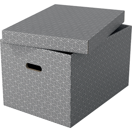 Esselte Bote de rangement Home L, set de 3, gris