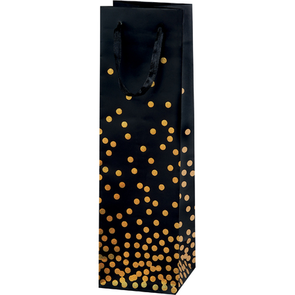 SUSY CARD Sac cadeau pour bouteille "Dots gold", 1 bouteille