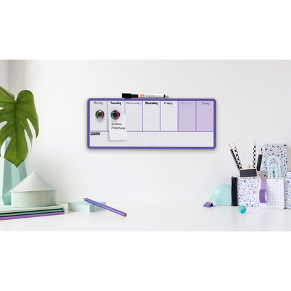 nobo Tableau blanc planning hebdomadaire, (L)360 x (H)140 mm