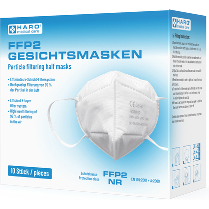 HARO Masque facial sans valve, indice de protection: FFP2