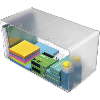 deflecto Bote de rangement Cube Double, transparent