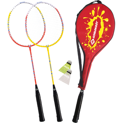 SCHILDKRT Set de badminton 2 joueurs, rouge / jaune