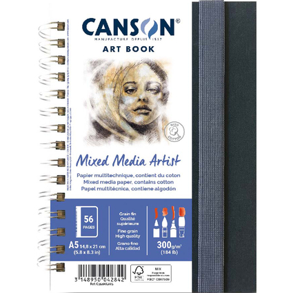 CANSON Carnet de croquis ART BOOK Mixed Mdia Artist, A5