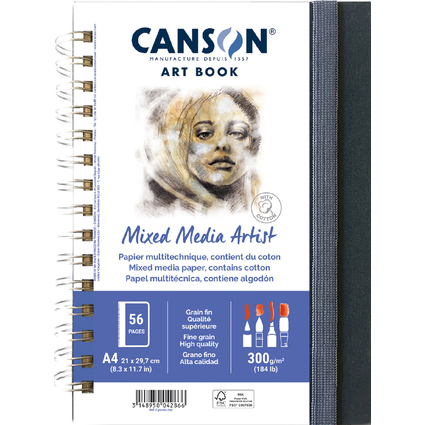CANSON Carnet de croquis ART BOOK Mixed Mdia Artist, A4