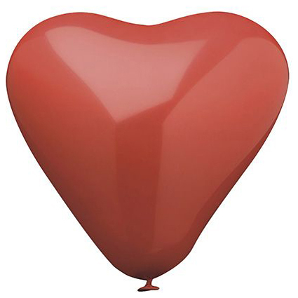PAPSTAR Ballon de baudruche "Coeur", en forme de coeur,rouge