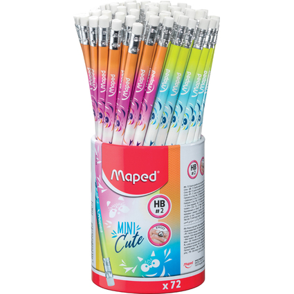 Maped Crayon  papier MINI CUTE,  gomme, HB, carquois de 72