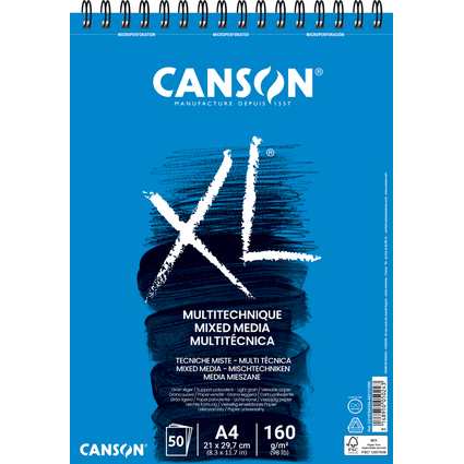 CANSON Bloc de dessin XL MIXED MEDIA, A4