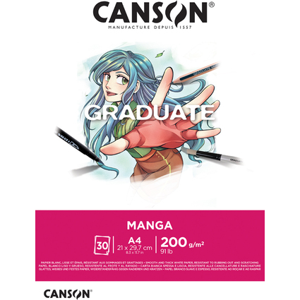 CANSON Bloc de dessin GRADUATE Manga, A4