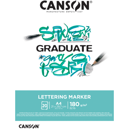 CANSON Bloc de dessin GRADUATE LETTERING MARKER, A4