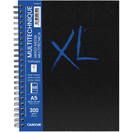 CANSON Carnet de dessin XL BOOK MIXED MEDIA Textured, A5