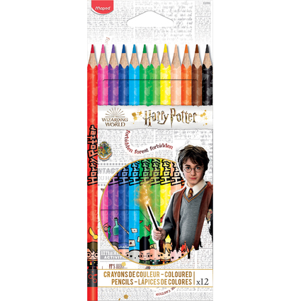 Maped Crayon de couleur triangulaire HARRY POTTER,tui de 12