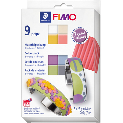 FIMO SOFT Kit de pte  modeler "Trend Colours", kit de 8