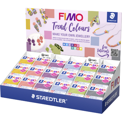 FIMO SOFT Set de pte  modeler "Trend Colours", prsentoir