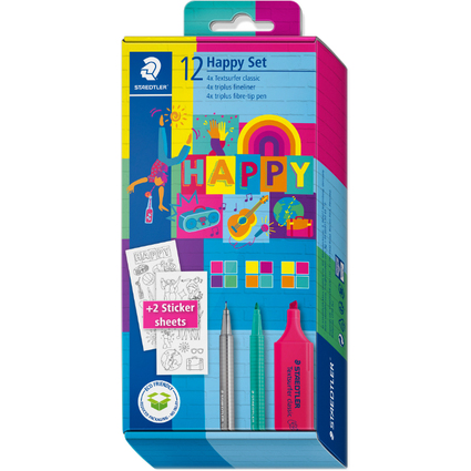 STAEDTLER Kit d'criture HAPPY, 12 pices