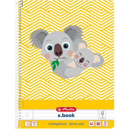 herlitz Cahier spiral "Cute Animals Koala", A4, lign