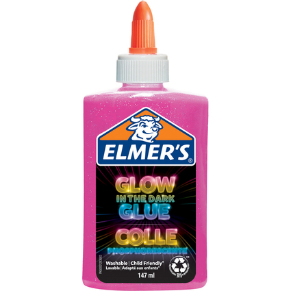 ELMER'S Colle liquide Glow in the Dark, 147 ml, rose