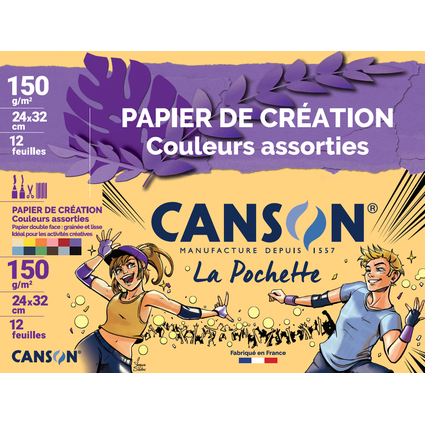 CANSON Papier de cration, 240 x 320 mm, couleurs assorties
