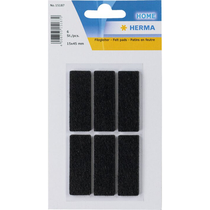 HERMA HOME Patin en feutre, 15 x 45 mm, noir