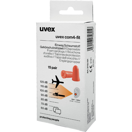 uvex Bouchons  usage unique com4-fit, taille S, orange