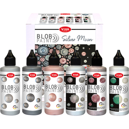 ViVA DECOR Set de peinture Blob Paint Silver Moon, 6 pices