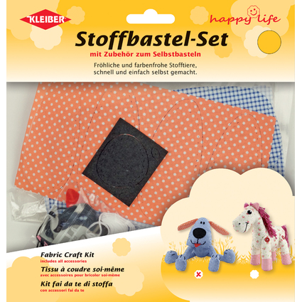 KLEIBER Kit tissu  coudre Chien,  carreaux bleu & blanc